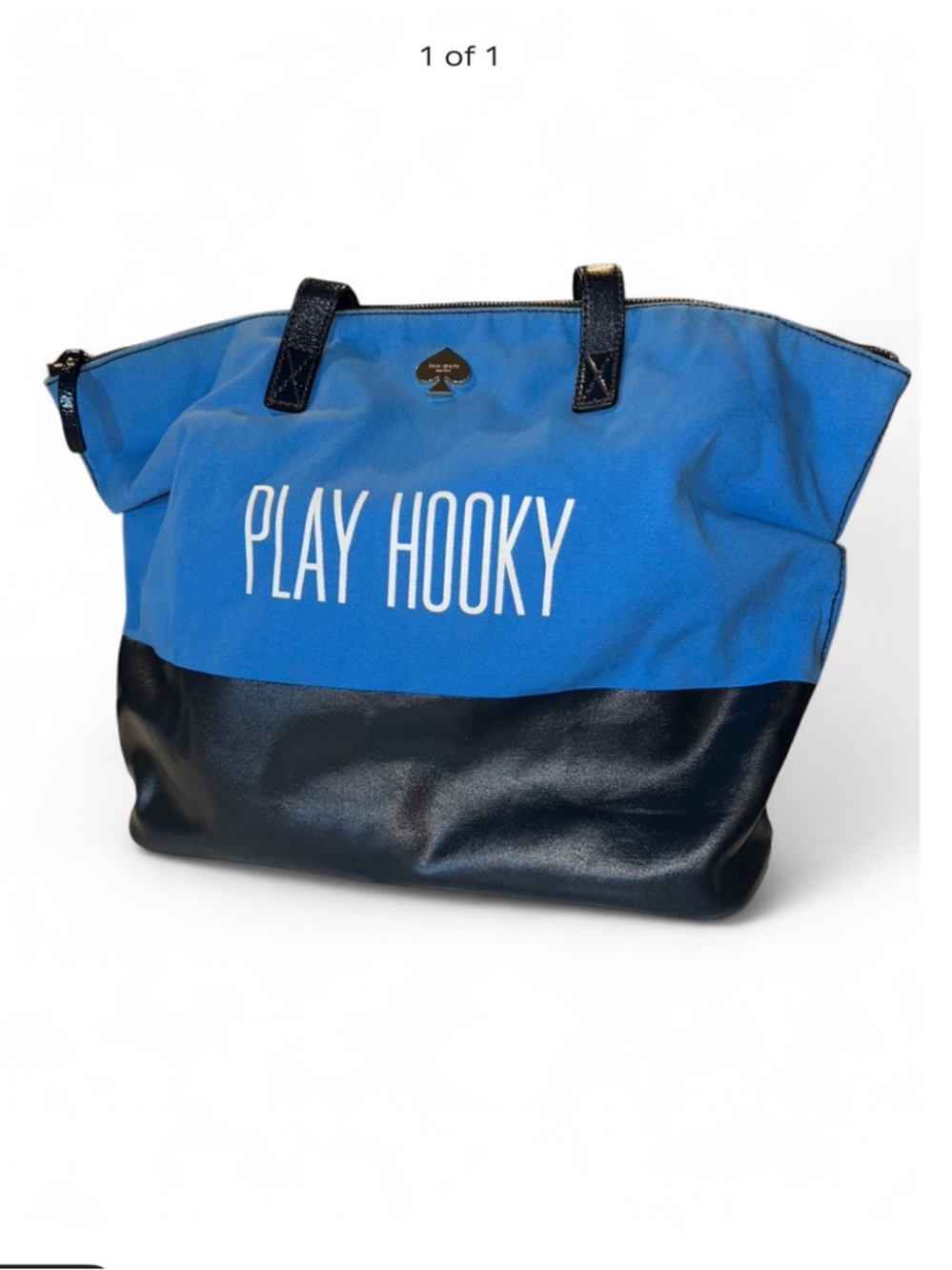 Kate Spade 'Play Hooky' Blue & Navy Tote Bag Purse